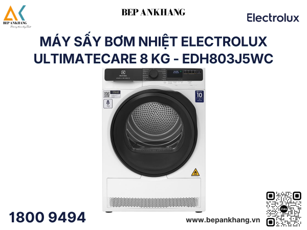 Máy sấy bơm nhiệt Electrolux UltimateCare 8 kg - EDH803J5WC